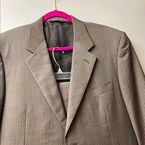 Canali Brown Wool-Blend Suit Notched Lapel